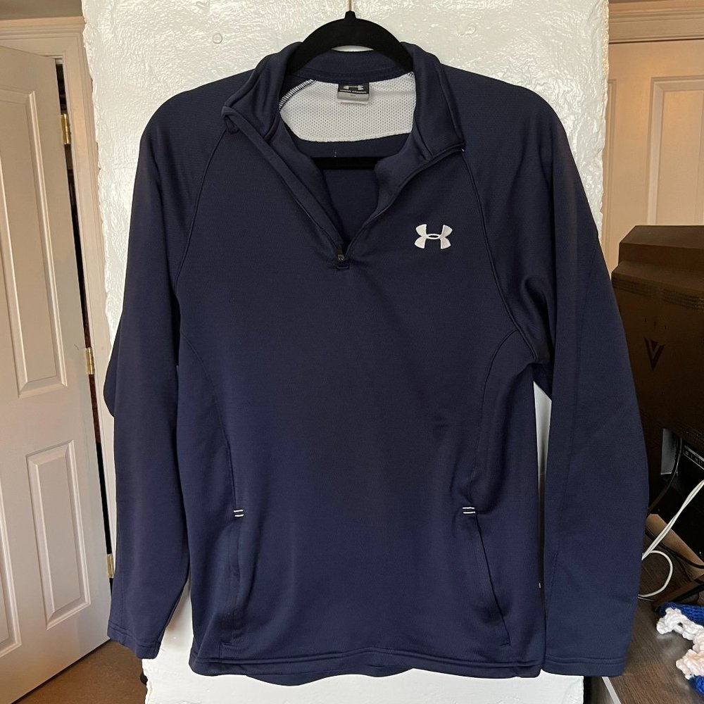 Under Armour Men's Armour Fleece Quarter Zip in Navy Size SM
